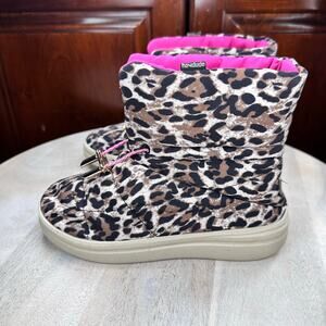 Hey Dude Margot Eco Leopard Nut Youth Kids Boots Size 4 Y Womens Size 5 Boot NWT